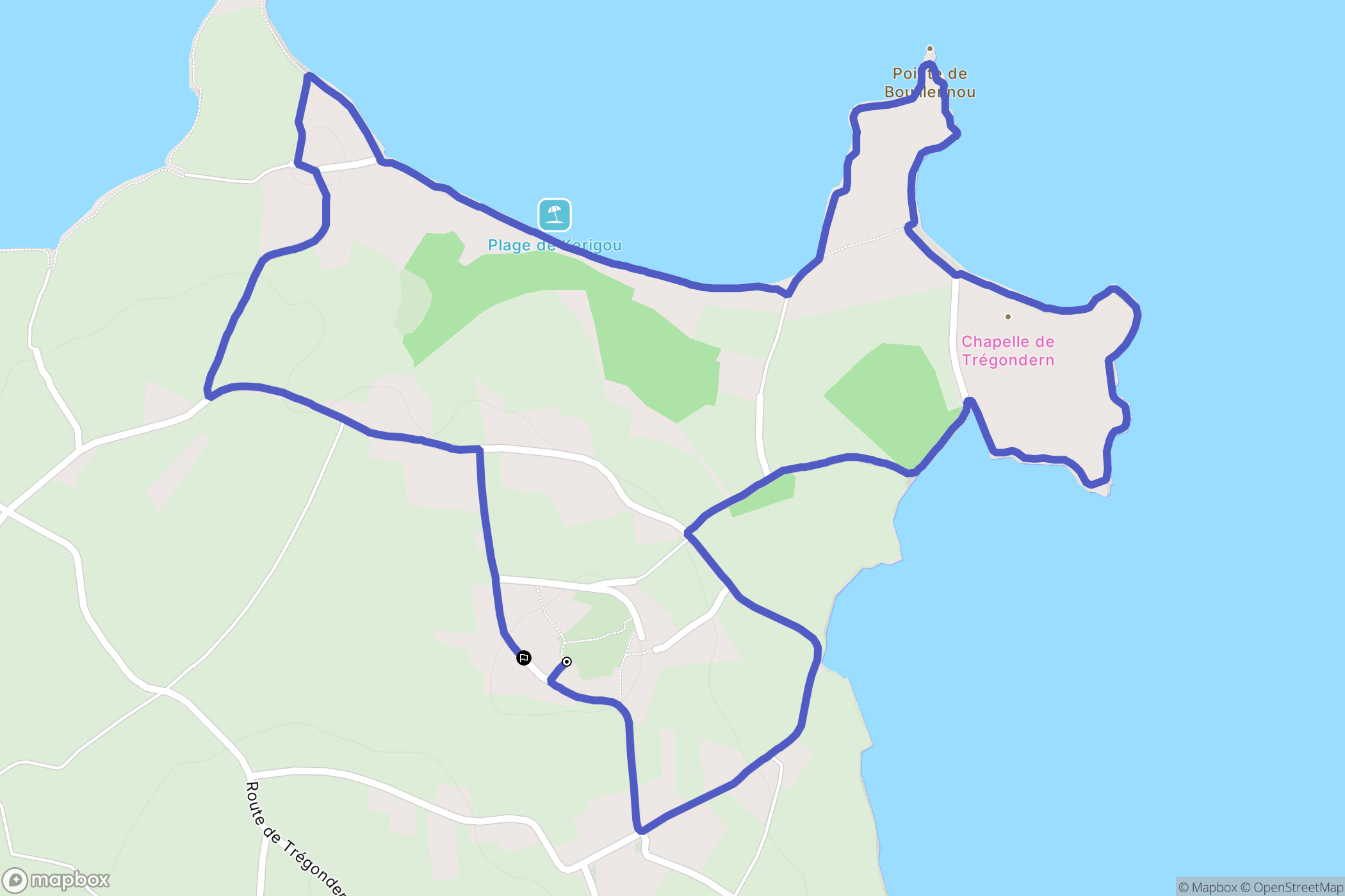 Saint-Pol-de-Léon : carte du parcours de randonnée - France