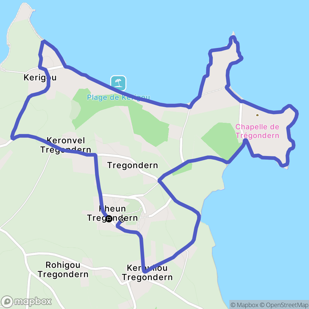 Saint-Pol-de-Léon : carte du parcours de randonnée - France