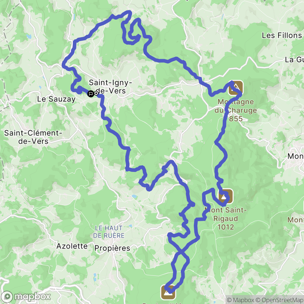 Saint-Igny-de-Vers : carte du parcours de randonnée - France