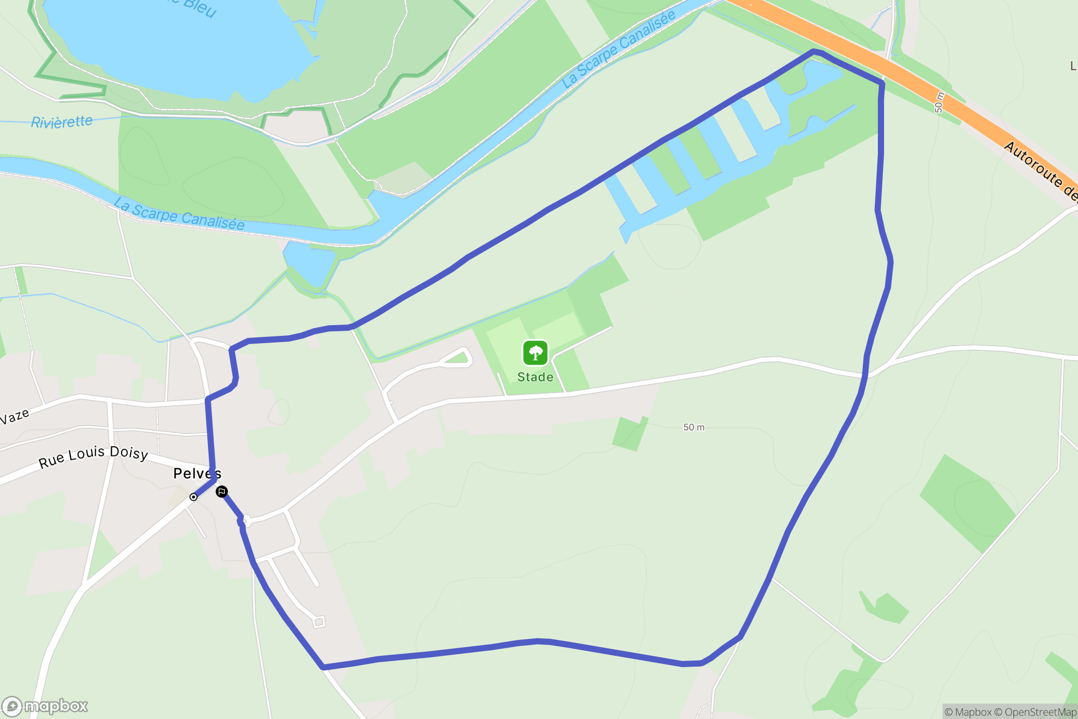 Pelves : carte du parcours de randonnée - France