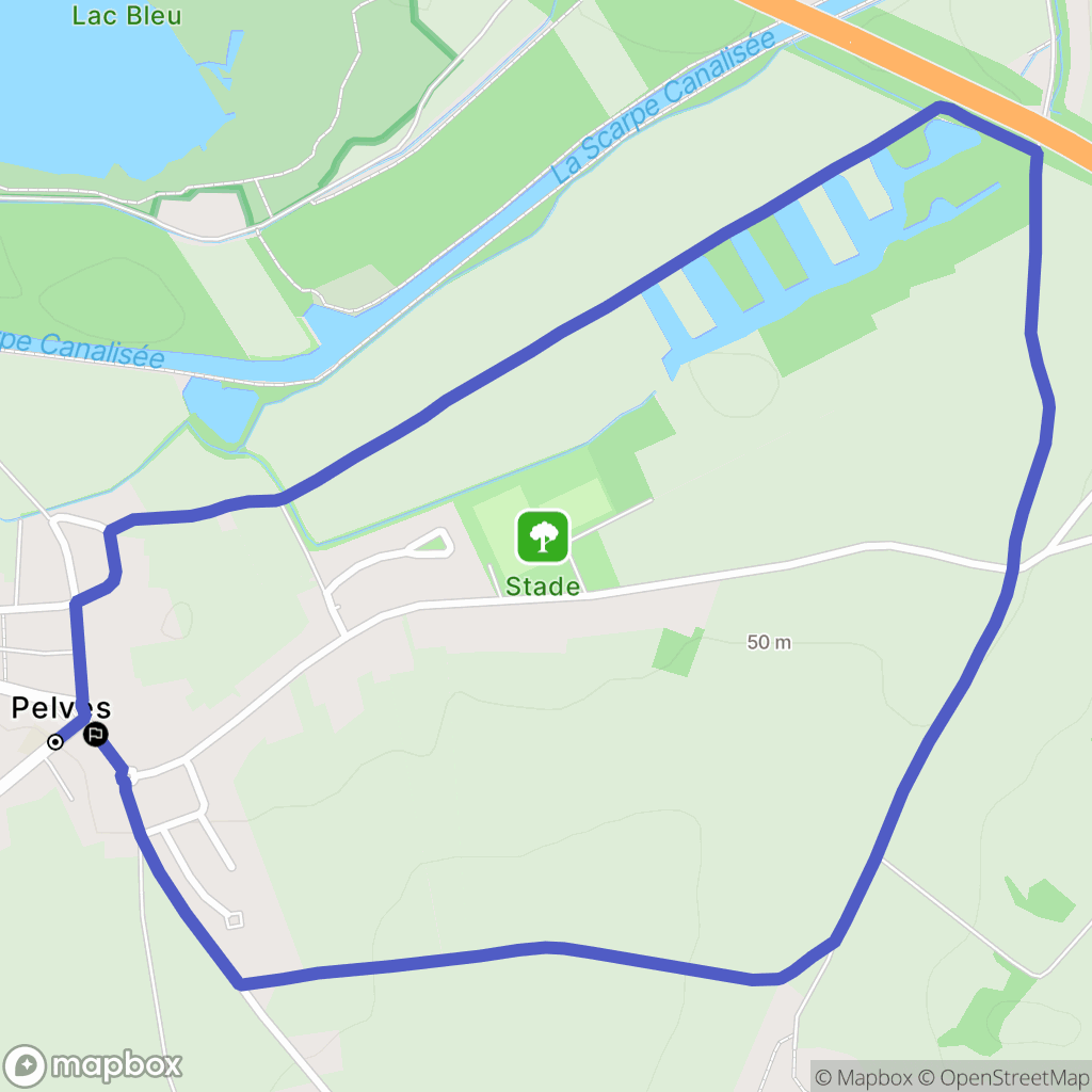 Pelves : carte du parcours de randonnée - France