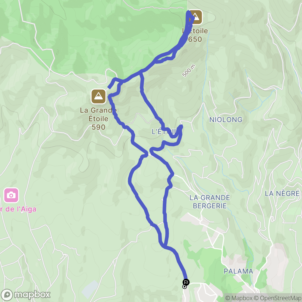 Marseille : carte du parcours de randonnée - France