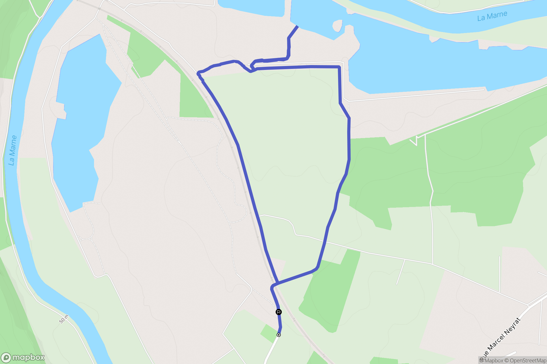 Changis-sur-Marne : carte du parcours de randonnée - France