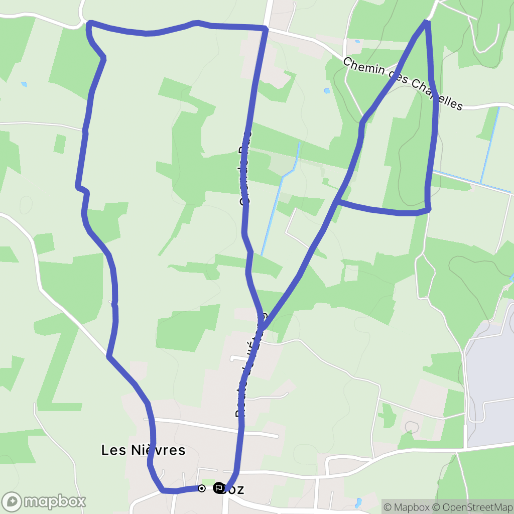 Boz : carte du parcours de randonnée - France