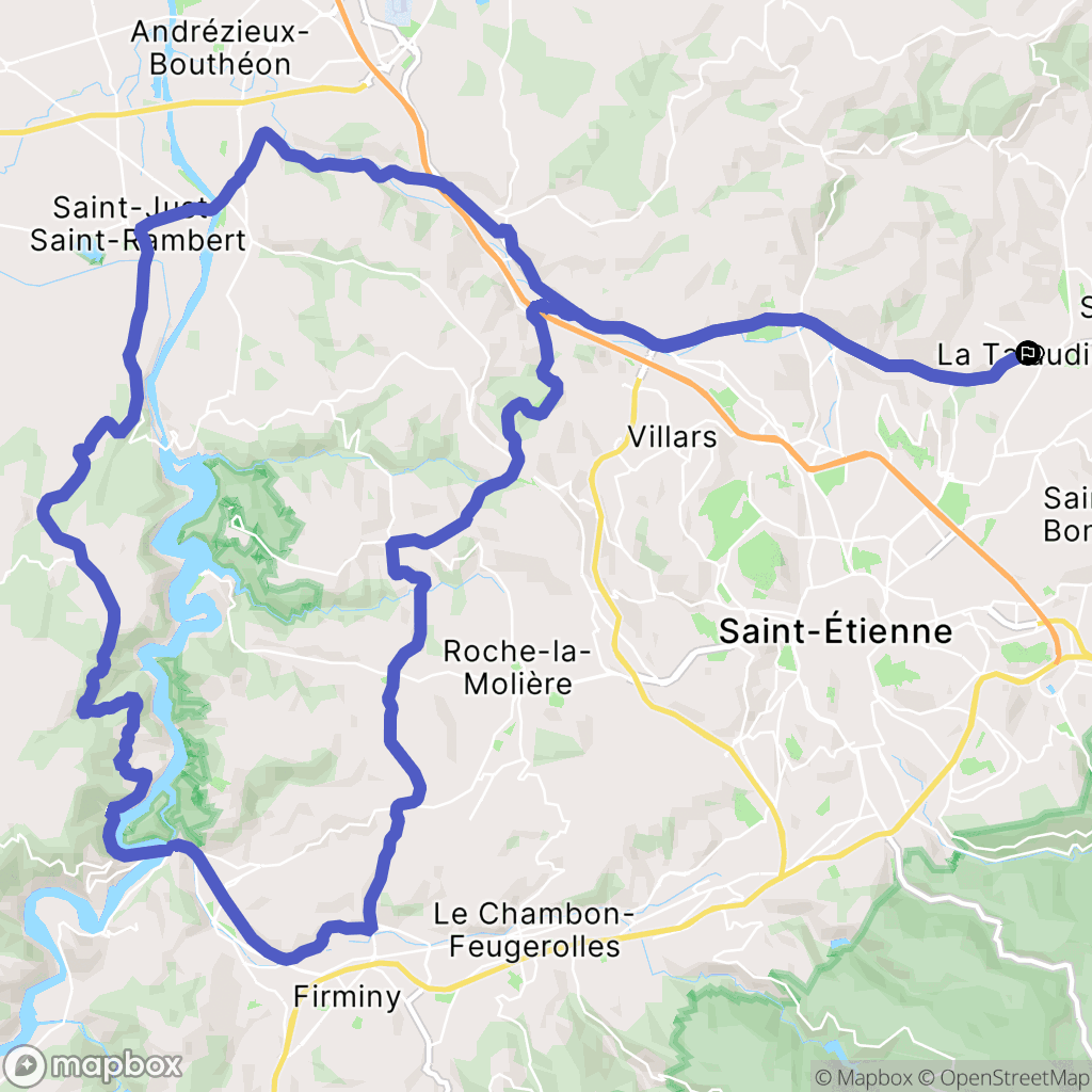 La Talaudière : carte du parcours de randonnée - France