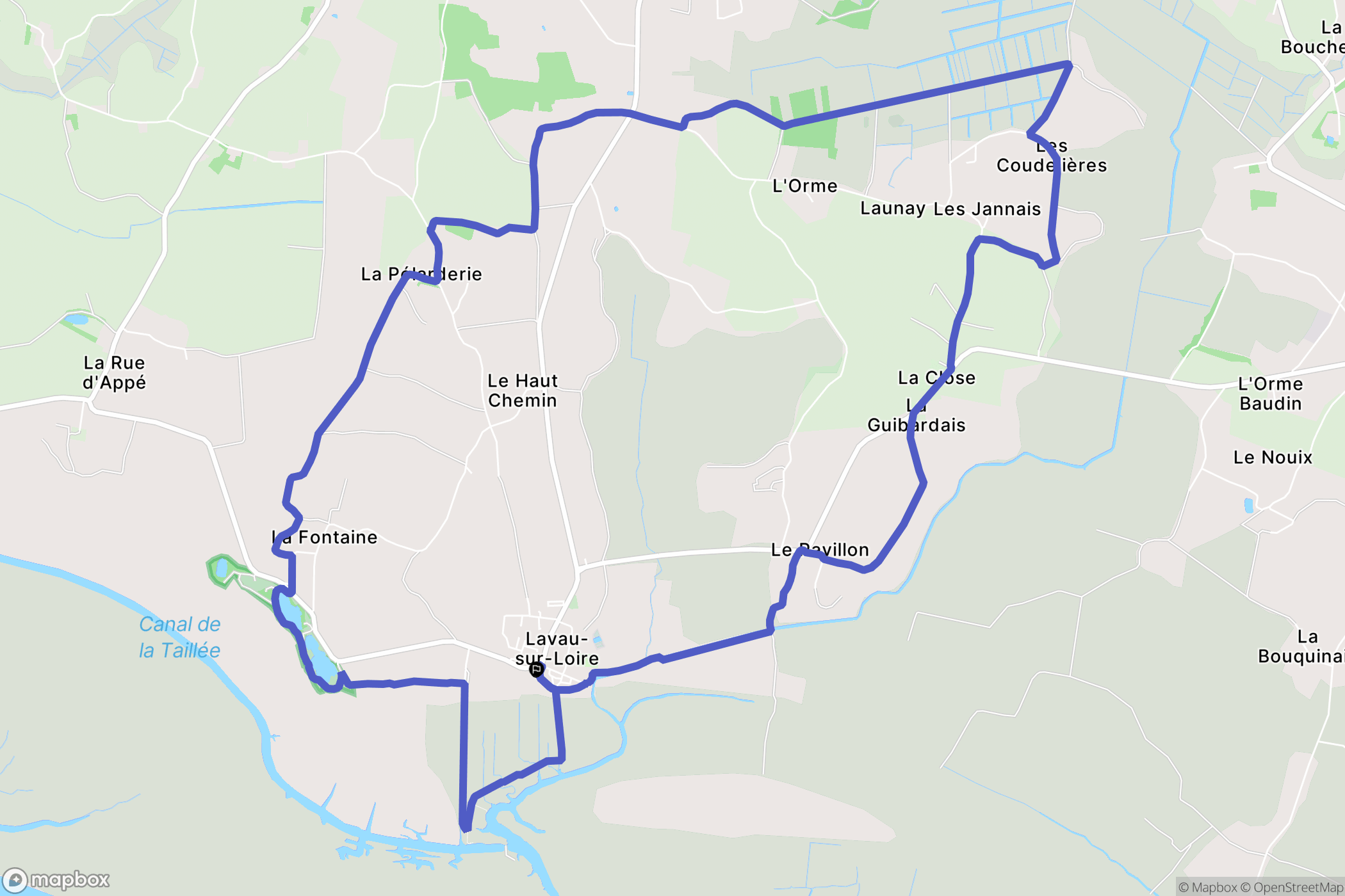 Lavau-sur-Loire : carte du parcours de randonnée - France