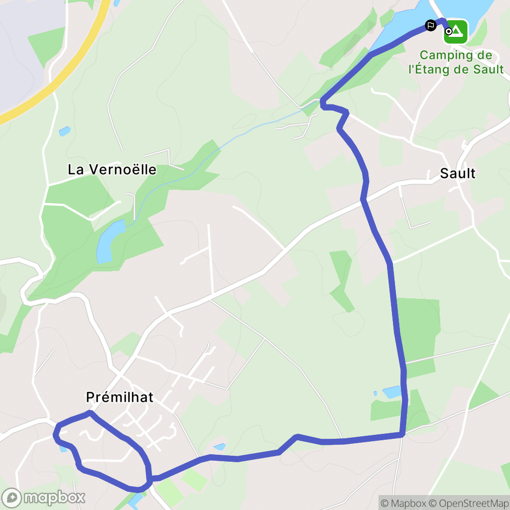 Prémilhat : carte du parcours de randonnée - France