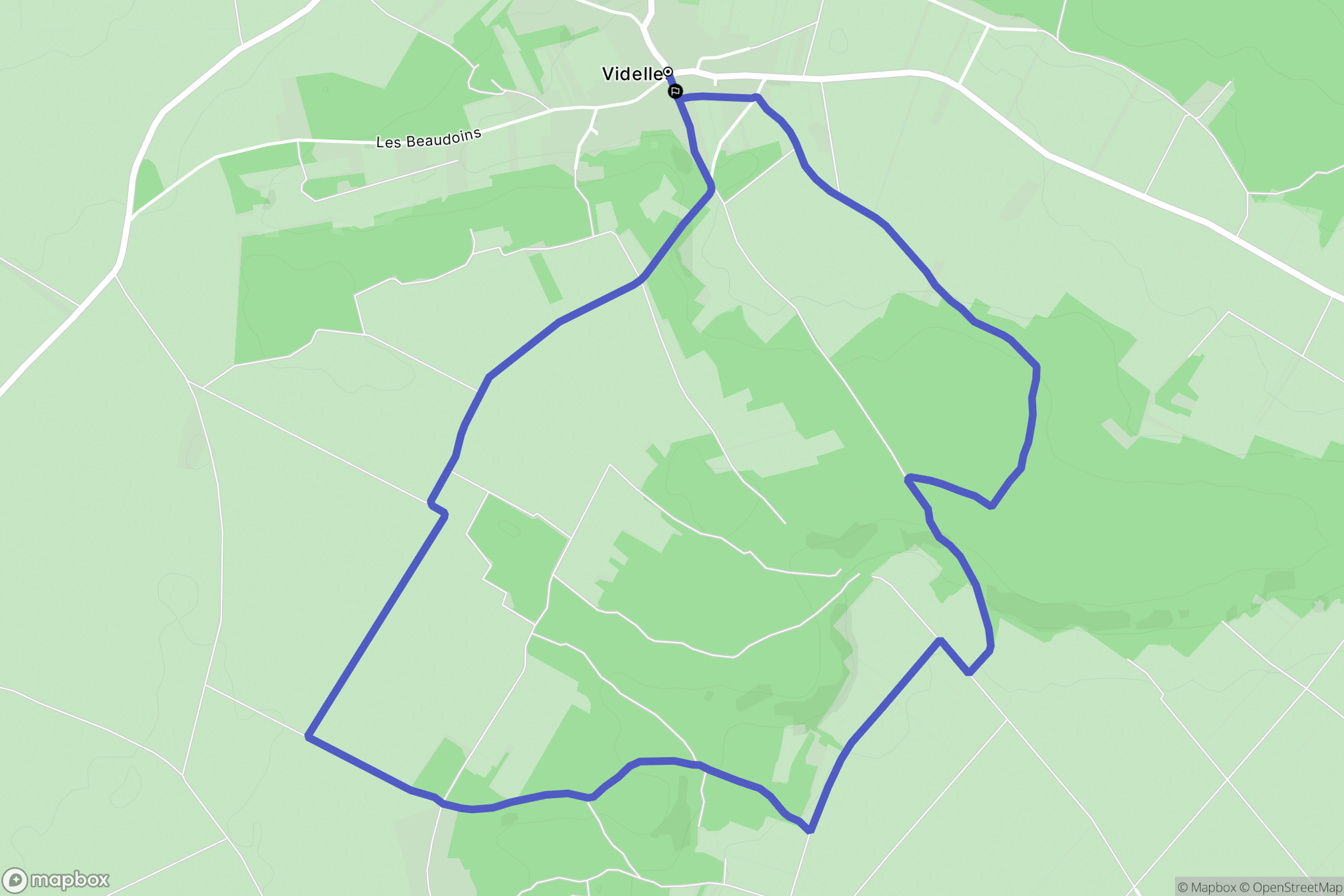 Videlles : carte du parcours de randonnée - France