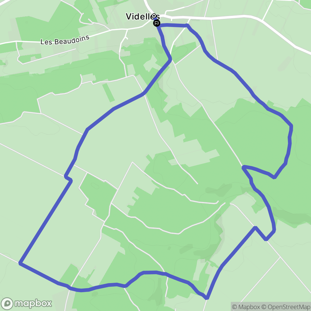 Videlles : carte du parcours de randonnée - France