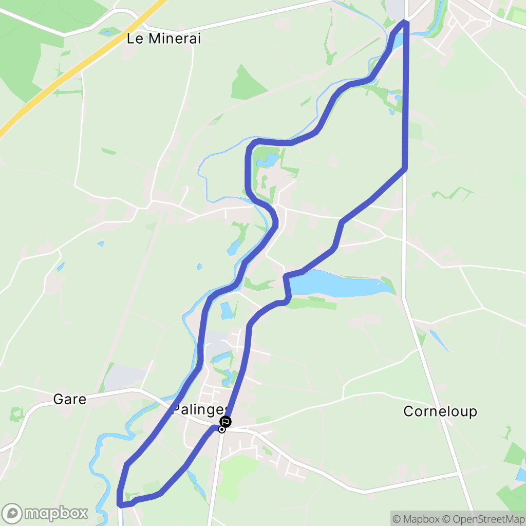 Palinges : carte du parcours de randonnée - France