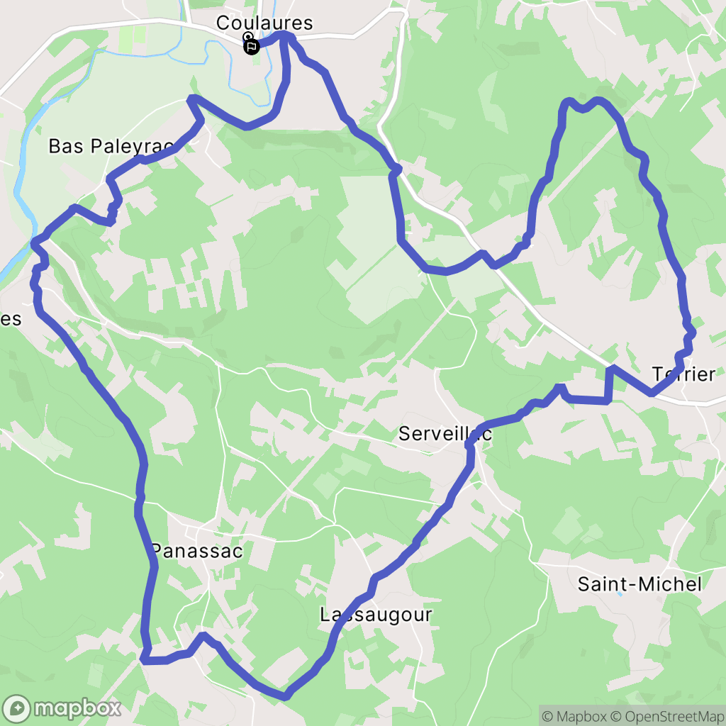 Coulaures : carte du parcours de randonnée - France