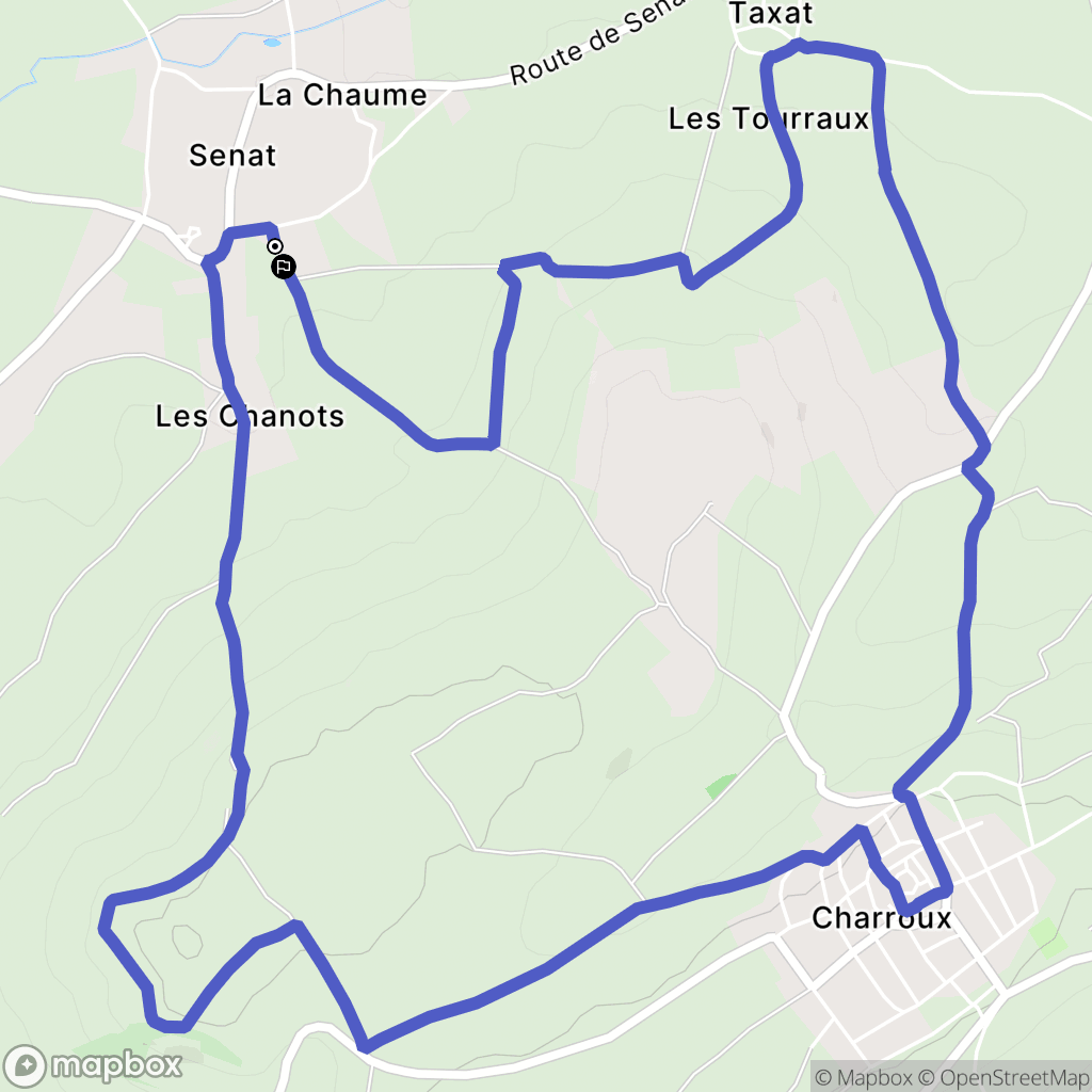 Taxat-Senat : carte du parcours de randonnée - France