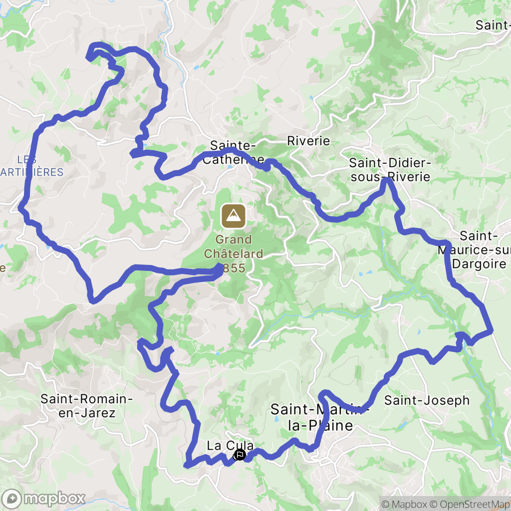 Genilac : carte du parcours de randonnée - France