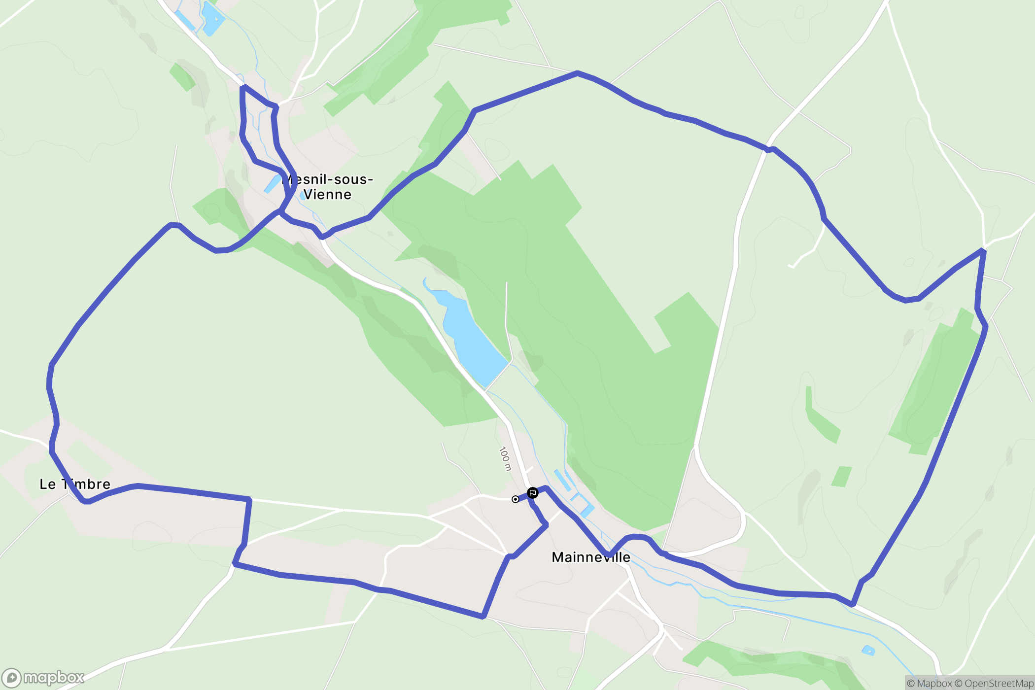 Mainneville : carte du parcours de randonnée - France
