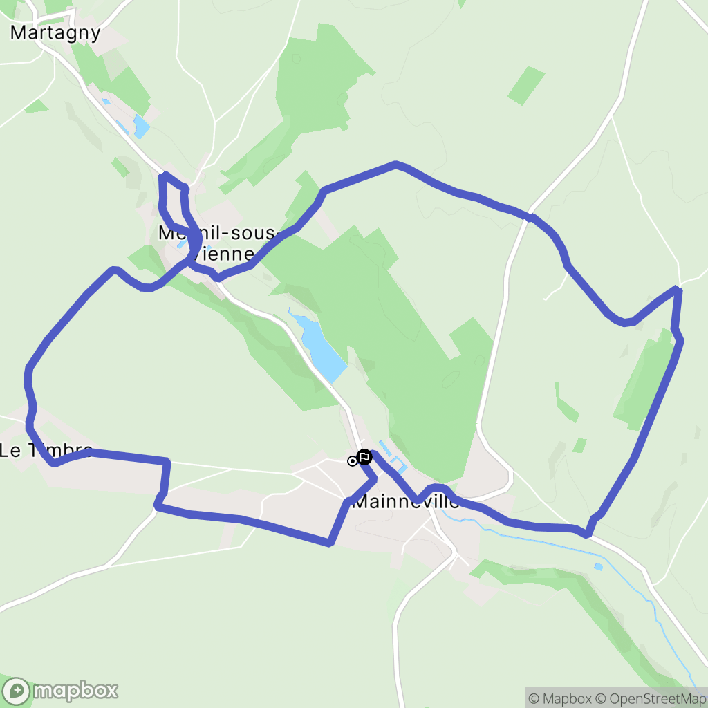 Mainneville : carte du parcours de randonnée - France