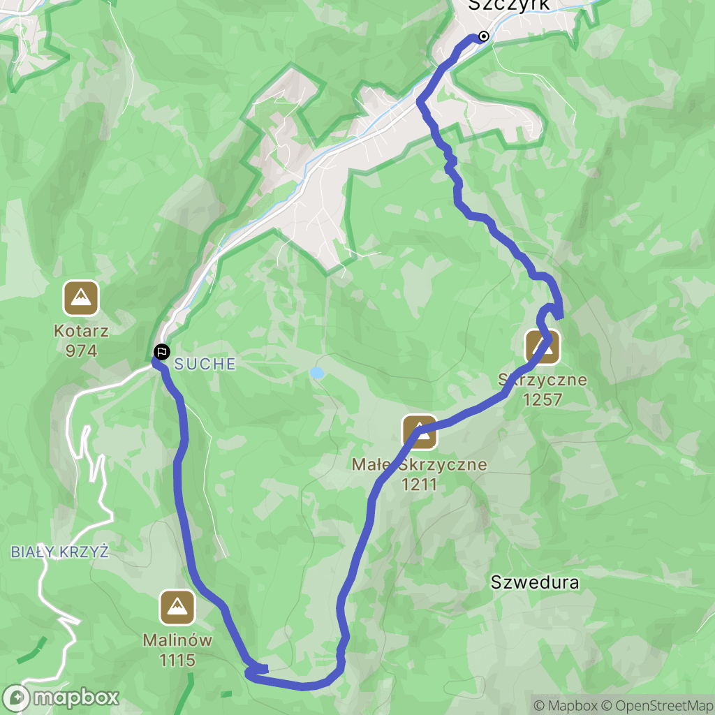 Szczyrk: mapa trasy - Poland