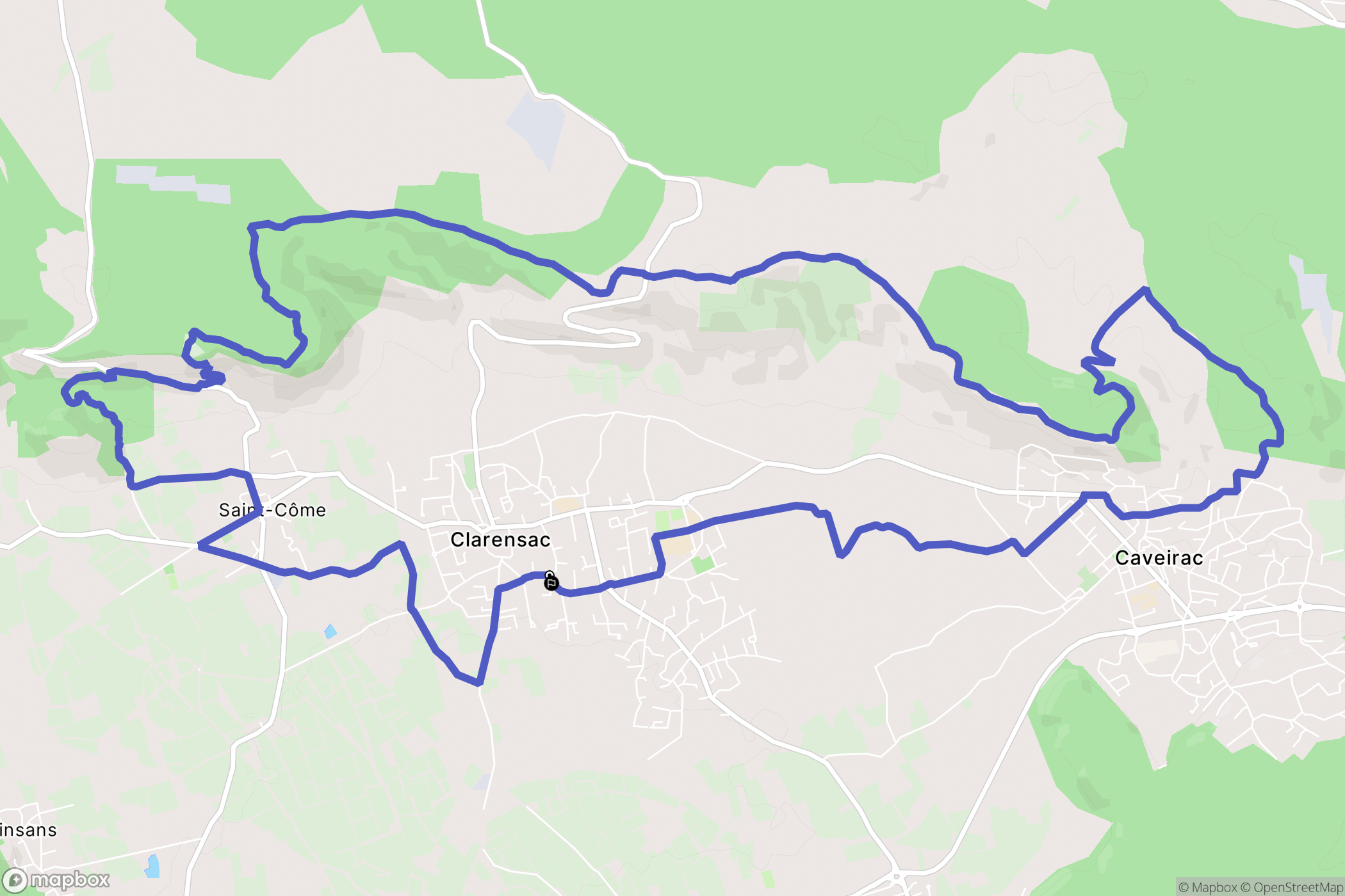 Clarensac : carte du parcours de randonnée - France