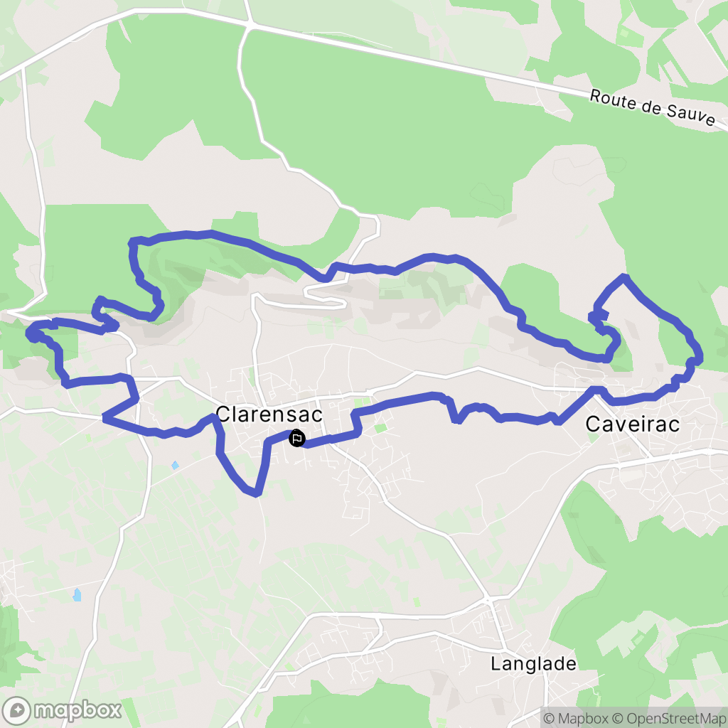 Clarensac : carte du parcours de randonnée - France