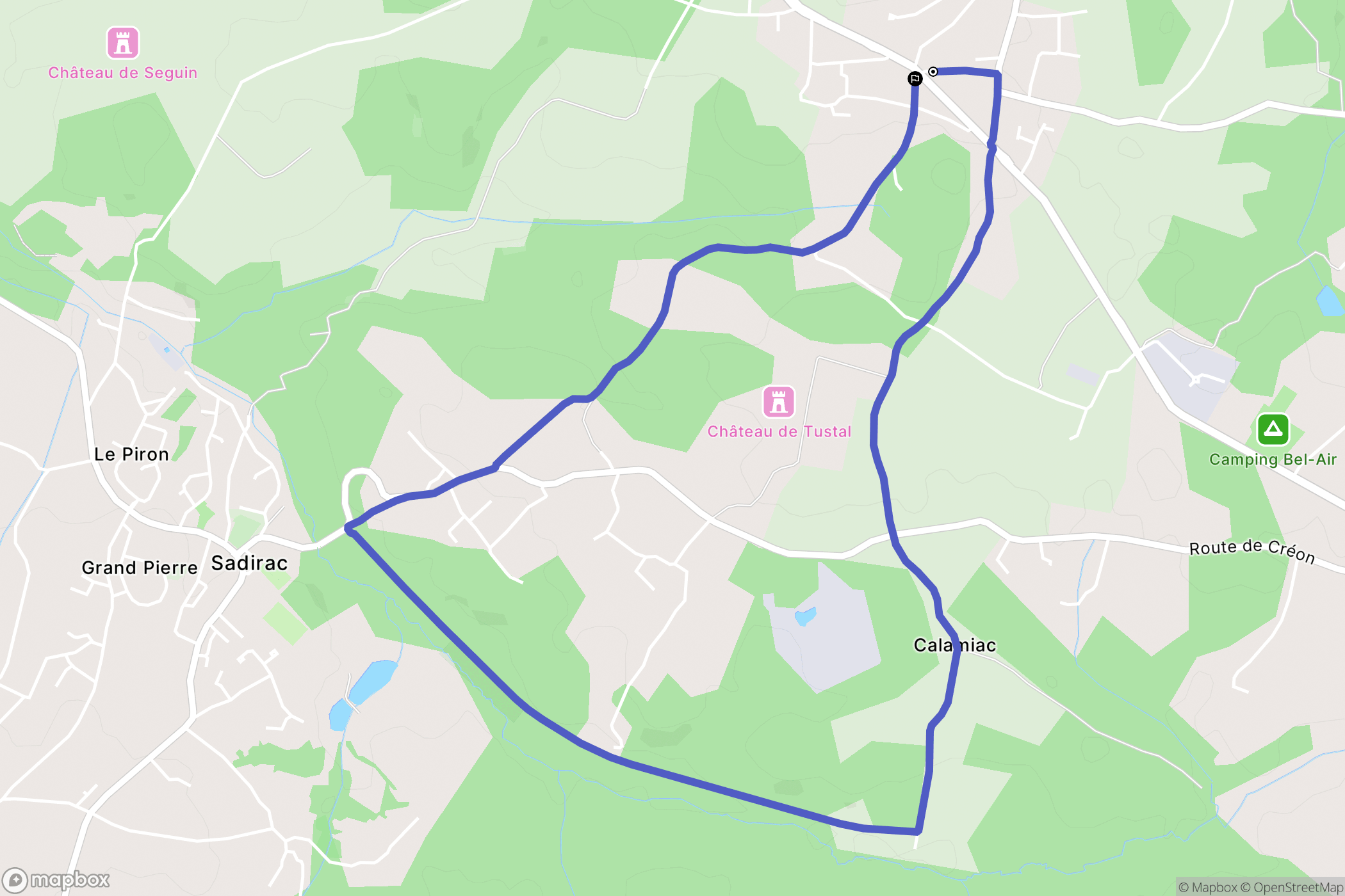 Sadirac : carte du parcours de randonnée - France