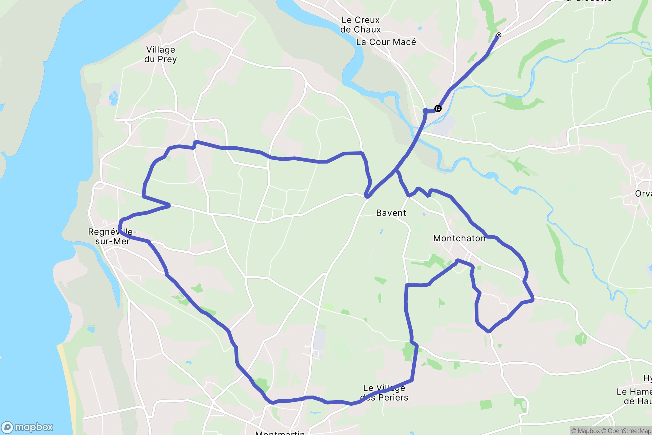 Bricqueville-la-Blouette : carte du parcours de randonnée - France