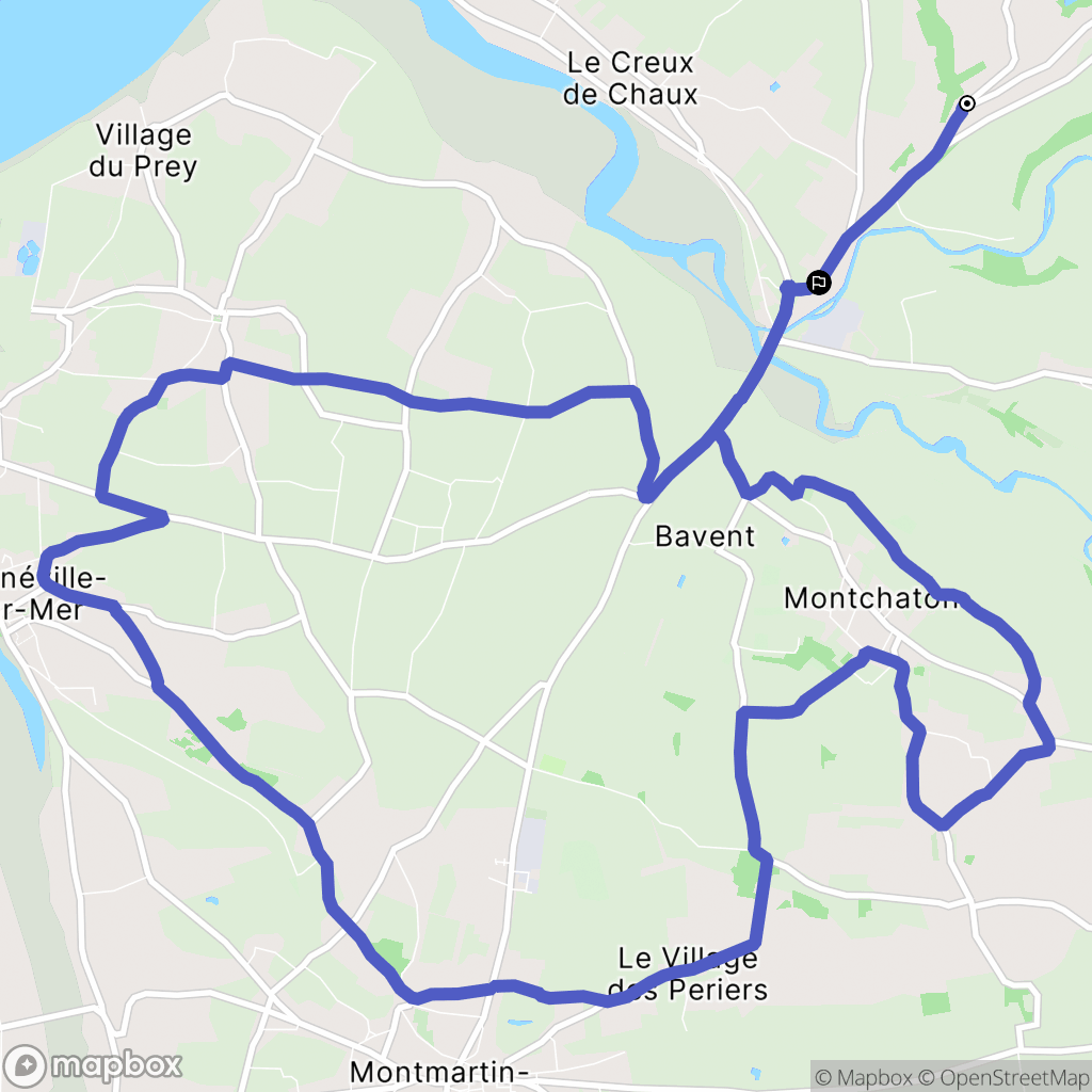 Bricqueville-la-Blouette : carte du parcours de randonnée - France