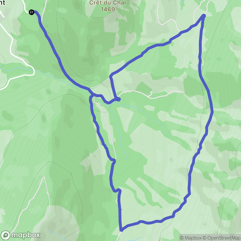 Bellecombe-en-Bauges : carte du parcours de randonnée - France