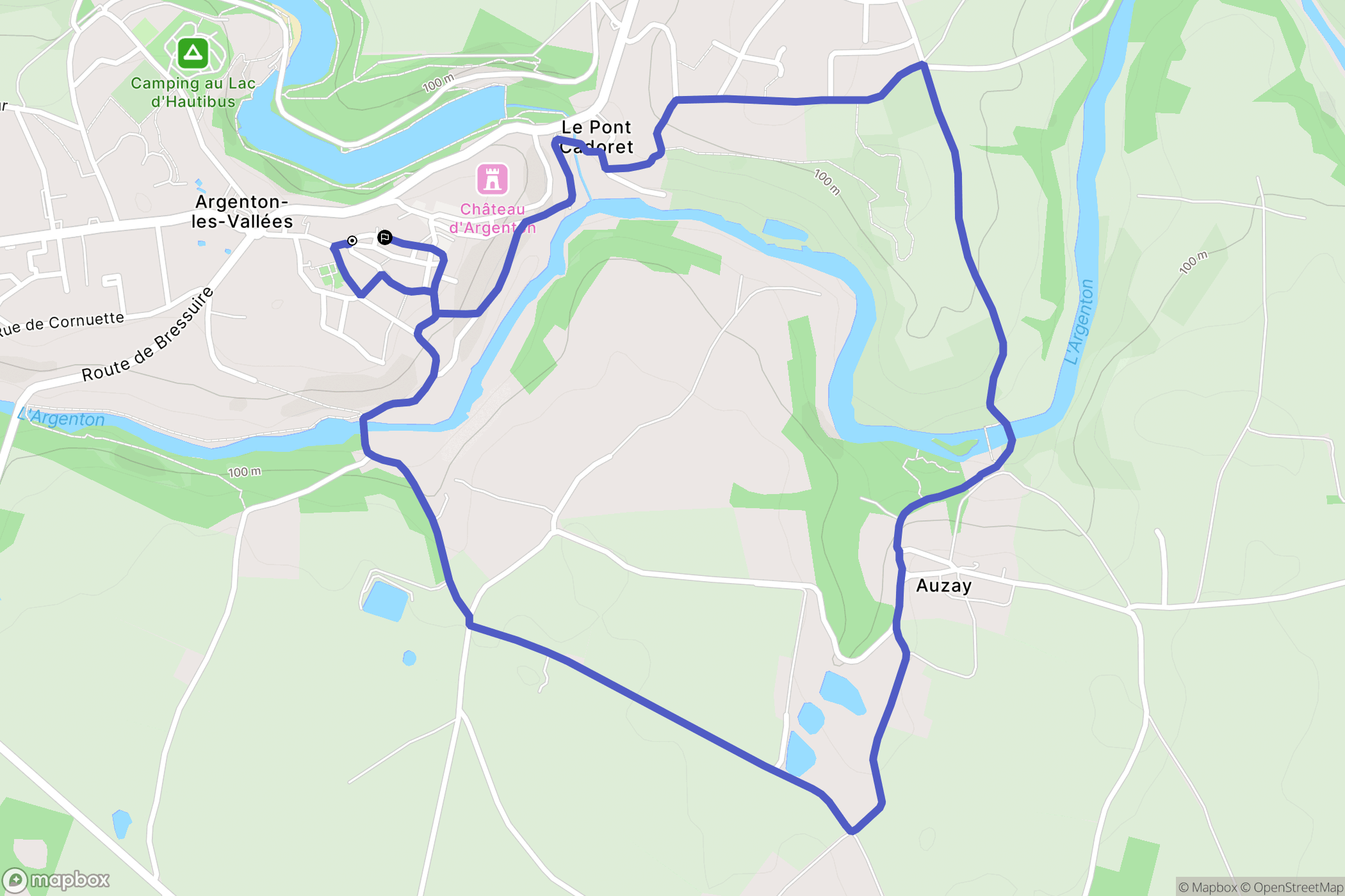 Argentonnay : carte du parcours de randonnée - France