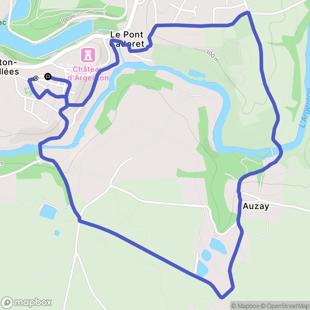 Argentonnay : carte du parcours de randonnée - France
