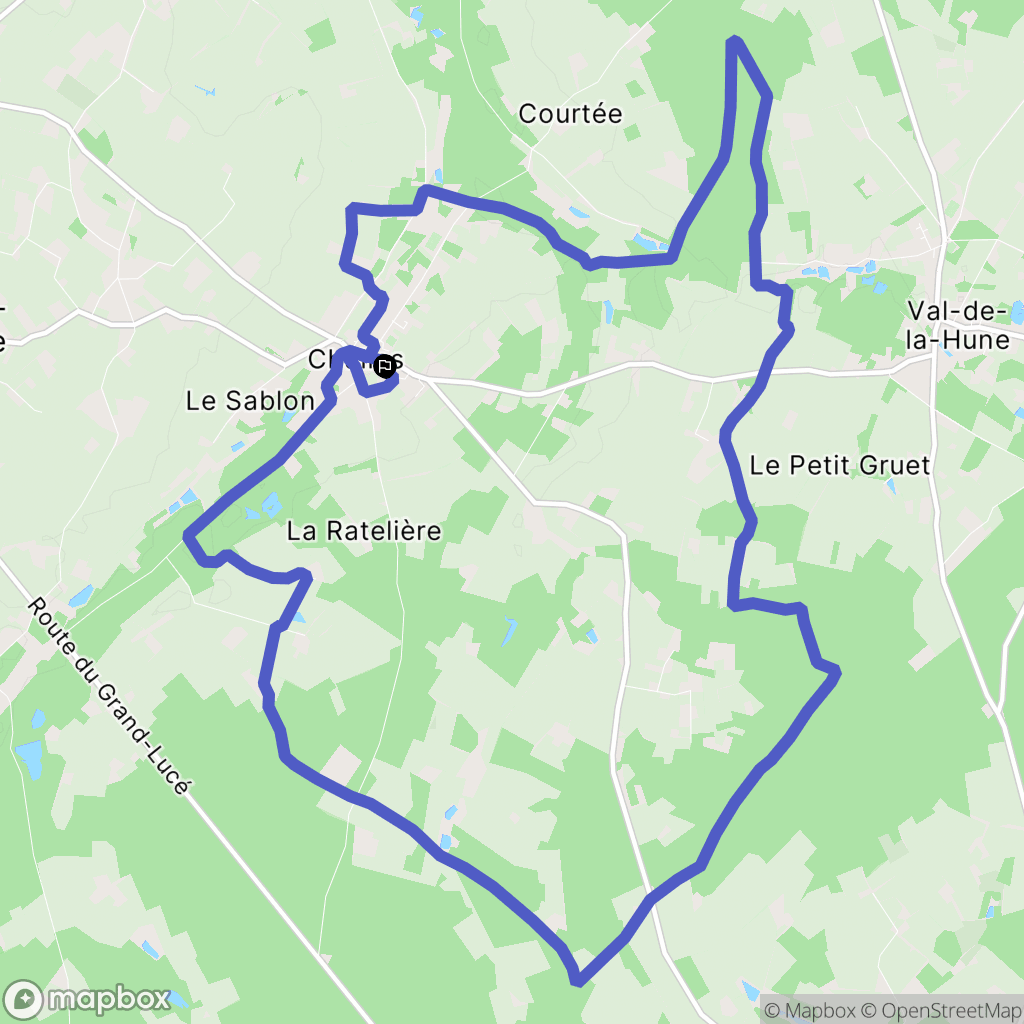 Challes : carte du parcours de randonnée - France