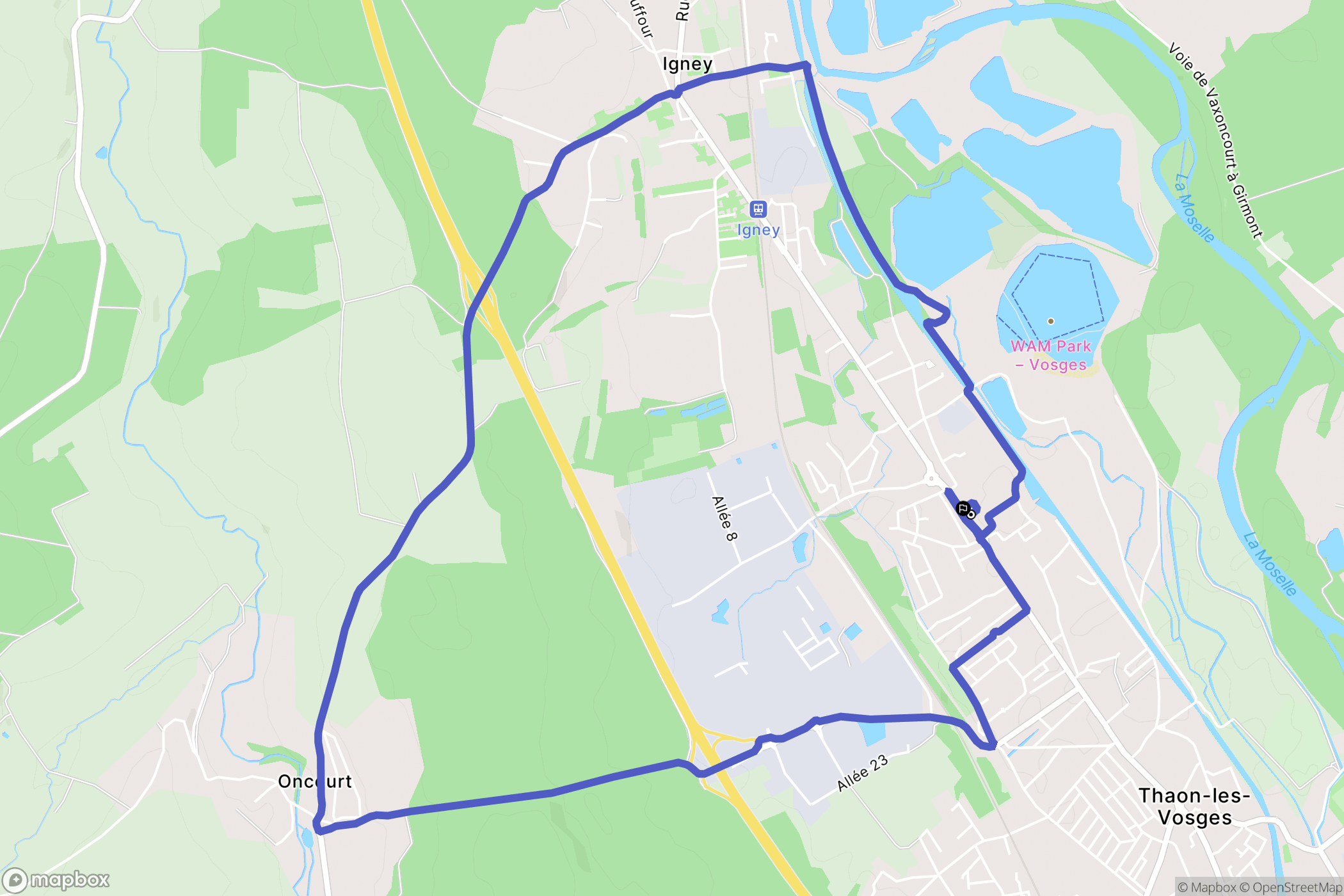 Thaon-les-Vosges : carte du parcours de randonnée - France