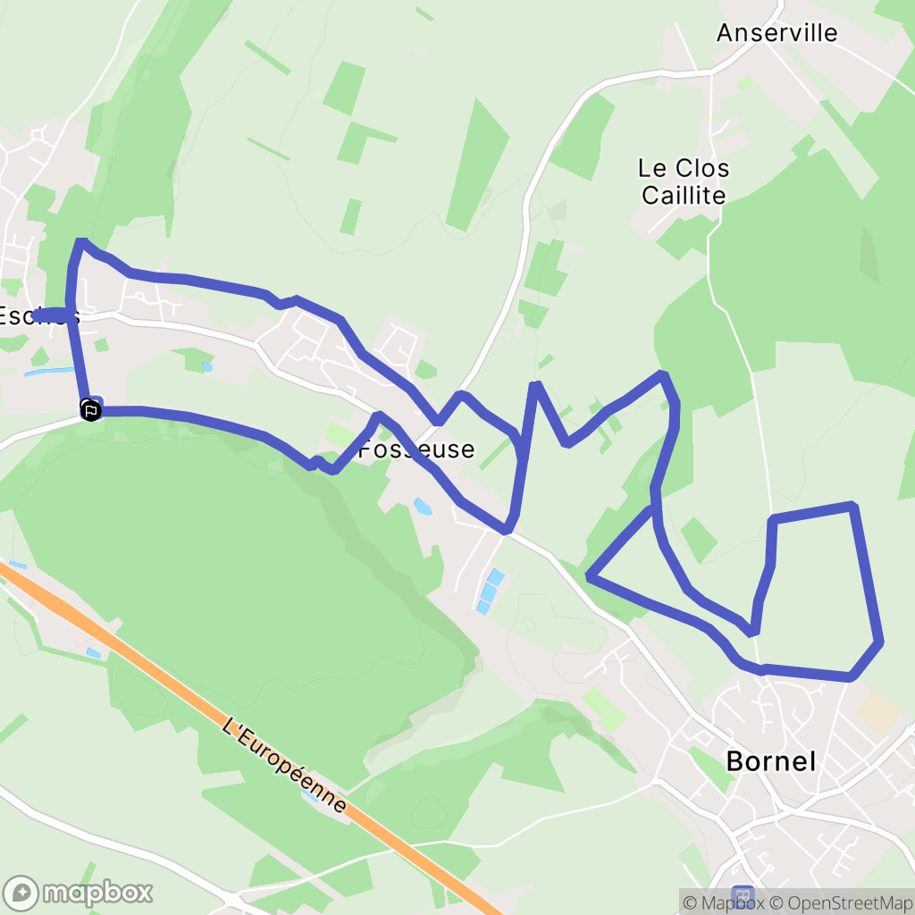 Esches : carte du parcours de randonnée - France