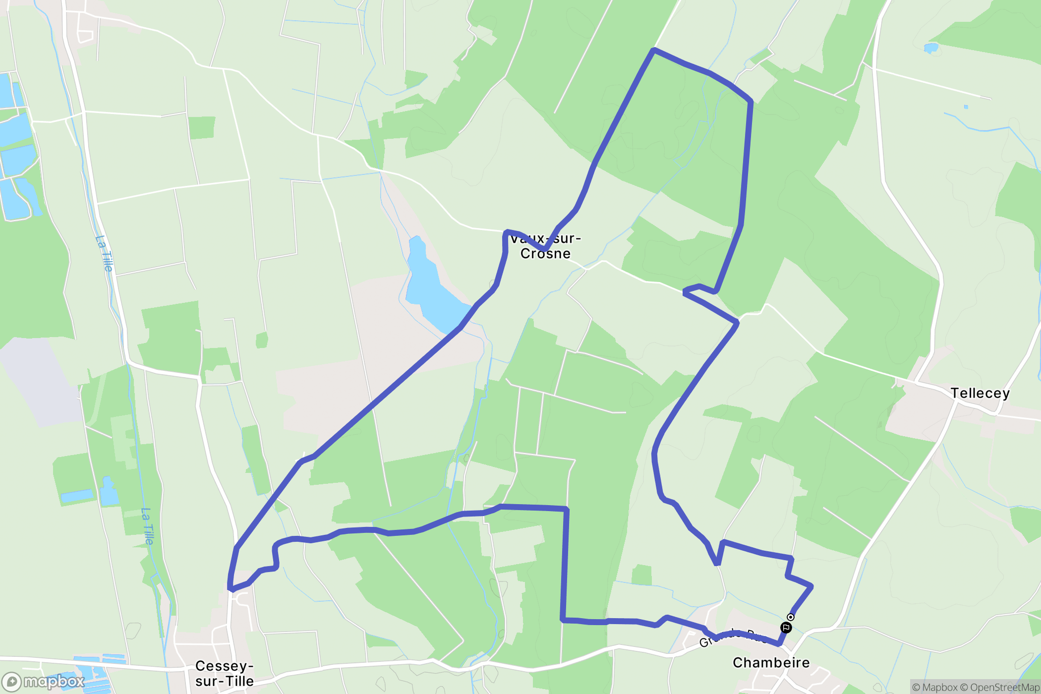 Chambeire : carte du parcours de randonnée - France