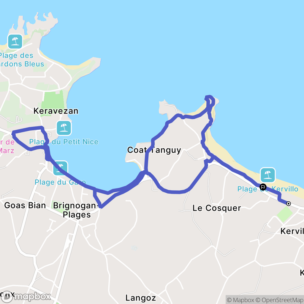 Plounéour-Brignogan-plages : carte du parcours de randonnée - France