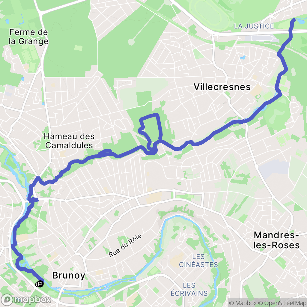 Brunoy : carte du parcours de randonnée - France