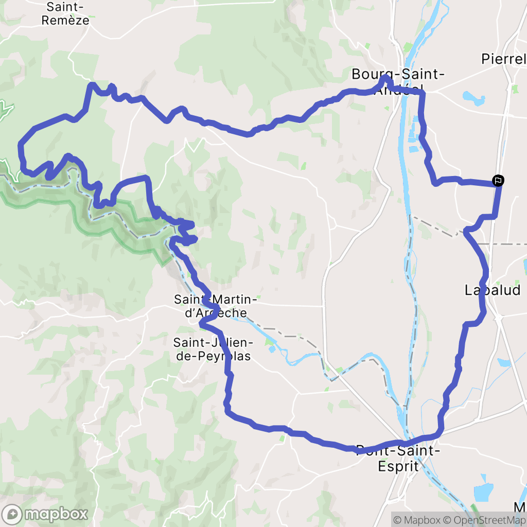 Pierrelatte : carte du parcours de randonnée - France