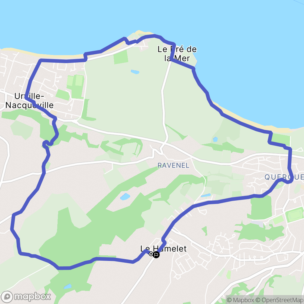 Cherbourg-en-Cotentin : carte du parcours de randonnée - France