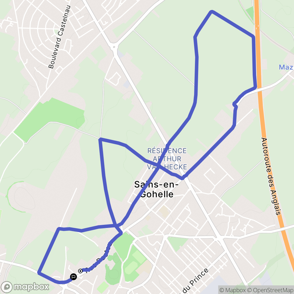 Sains-en-Gohelle : carte du parcours de randonnée - France