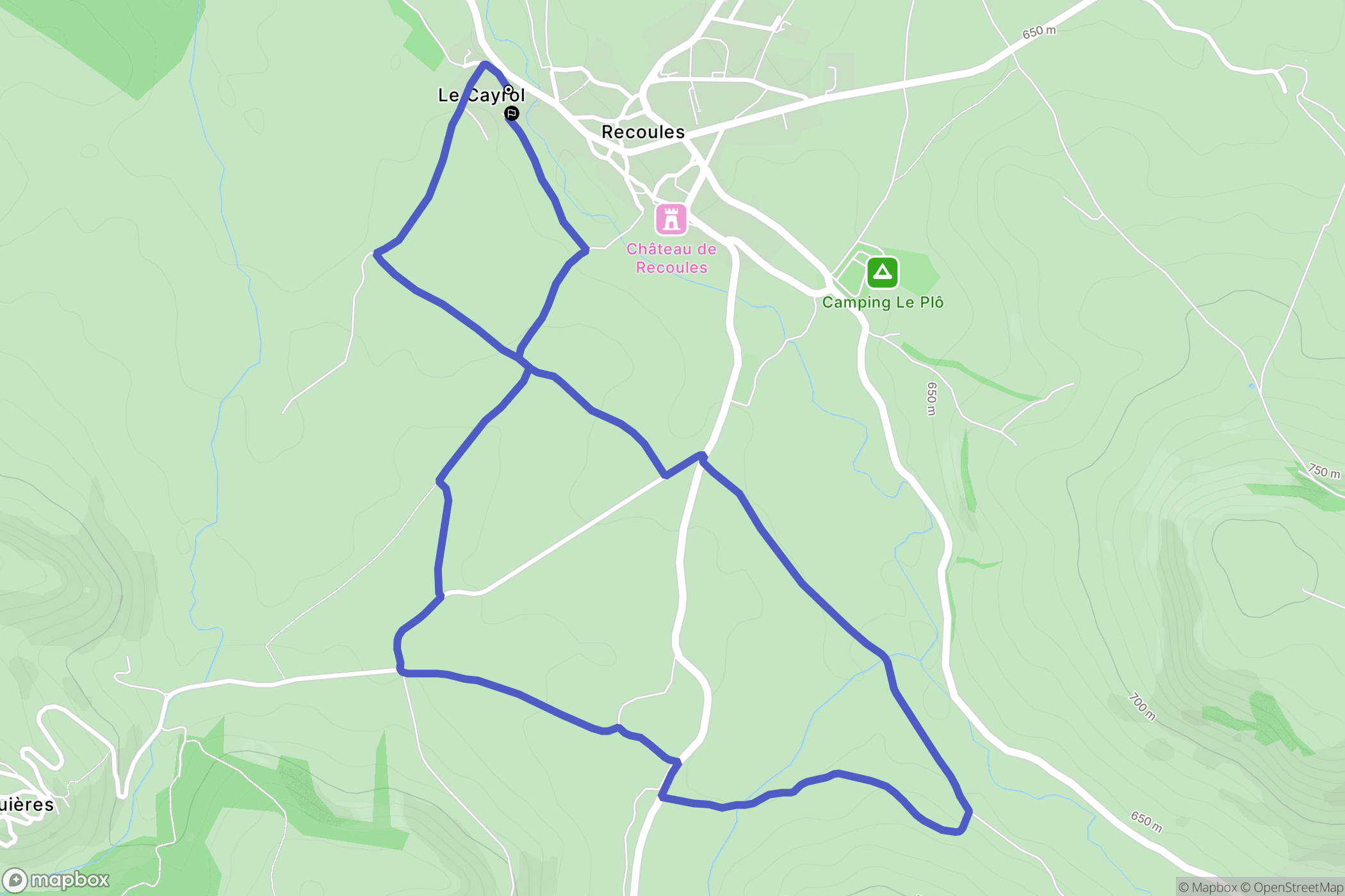Sévérac-d'Aveyron : carte du parcours de randonnée - France