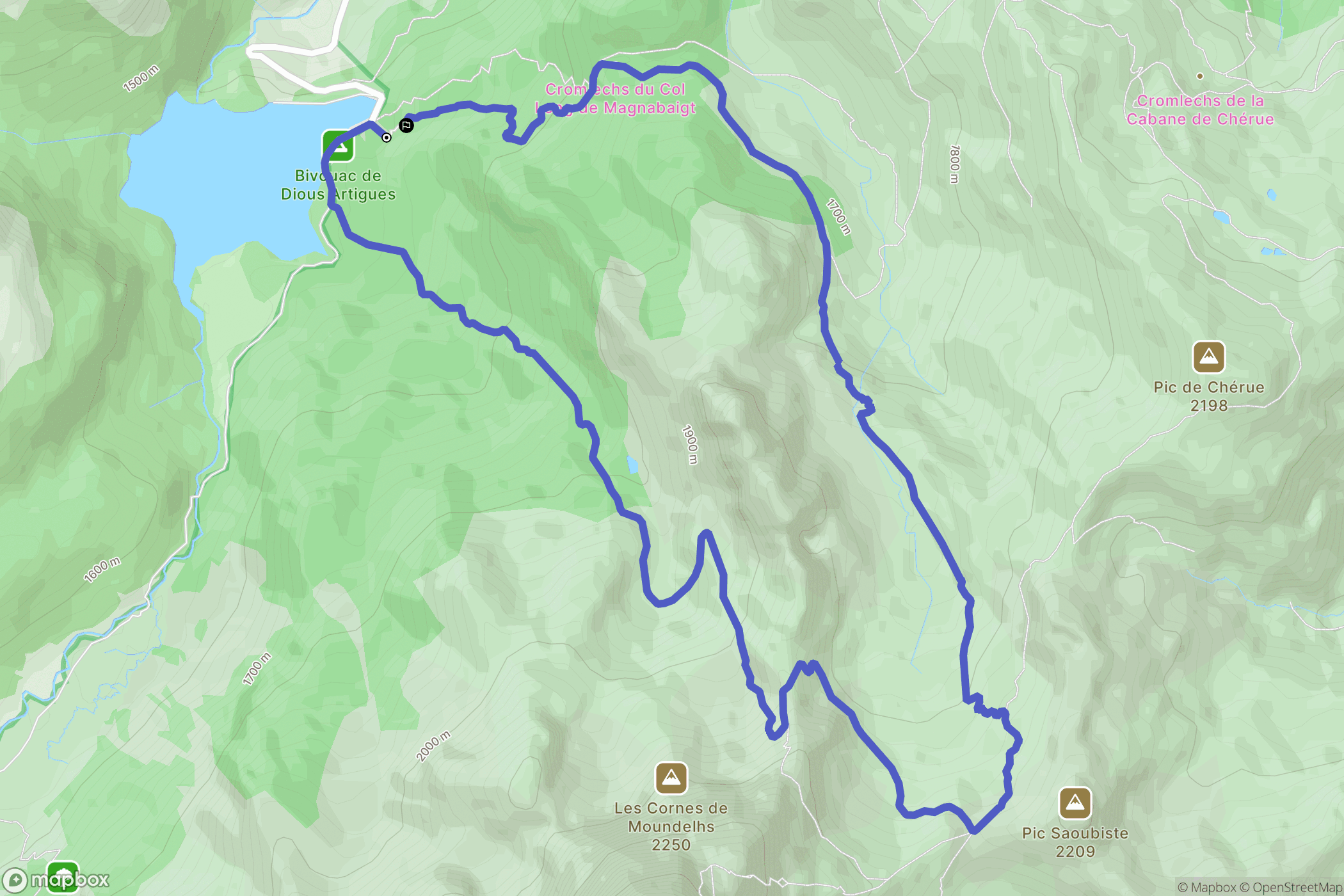 Laruns : carte du parcours de randonnée - France