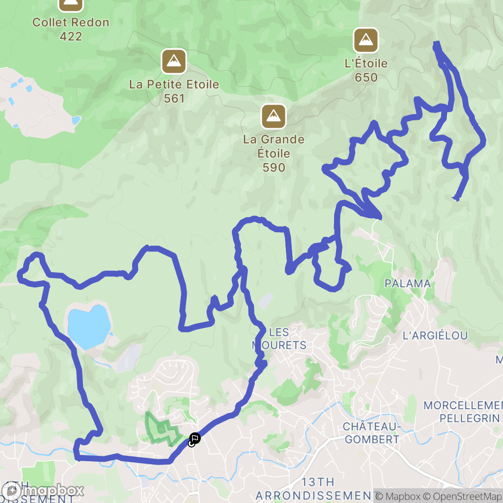 Marseille : carte du parcours de randonnée - France