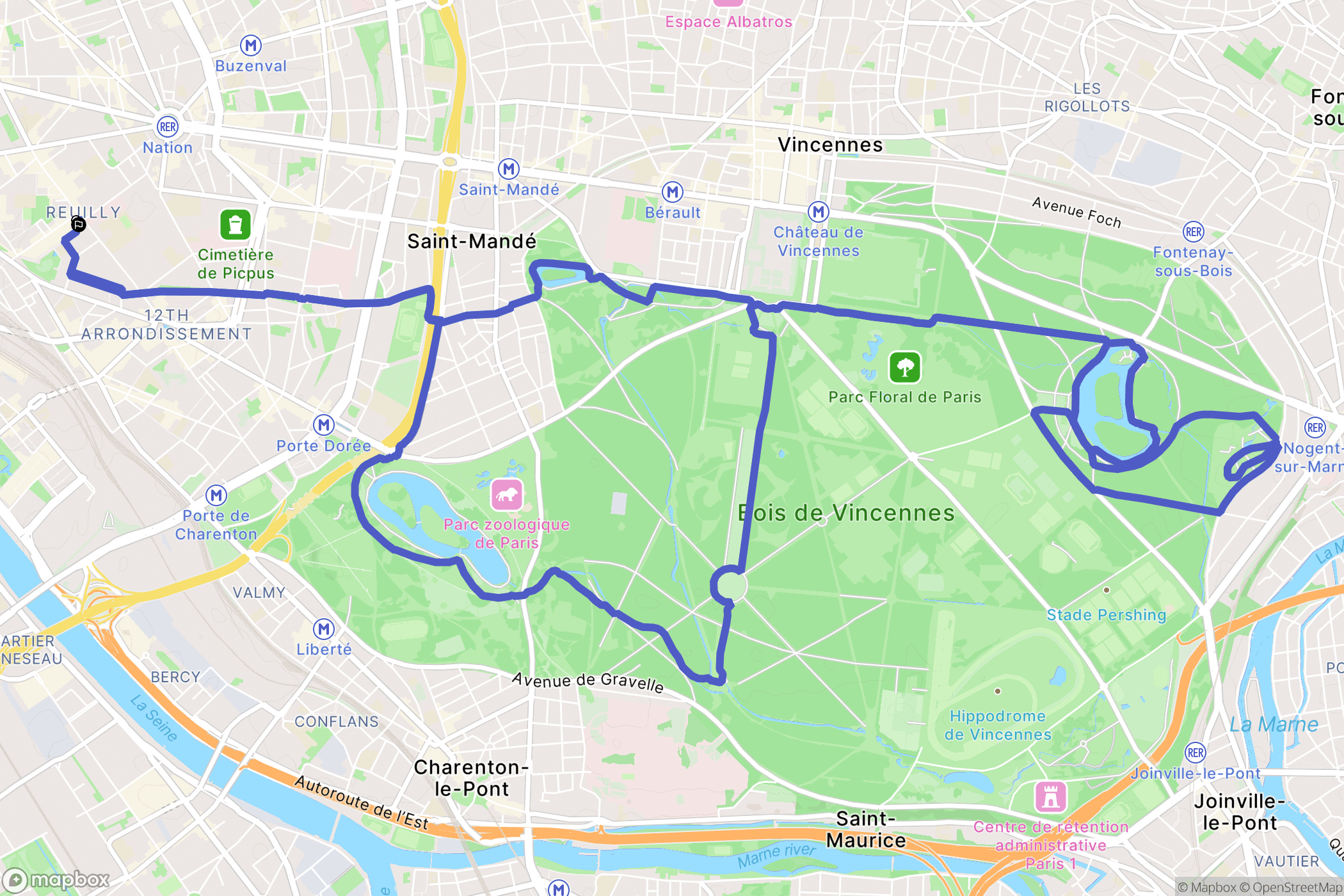 Paris : carte du parcours de randonnée - France