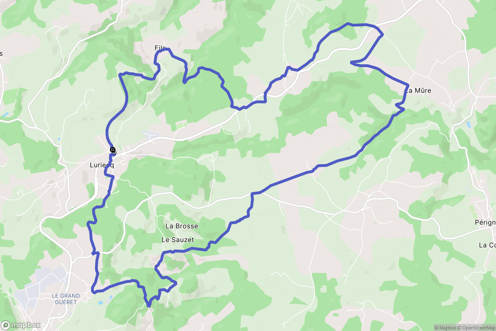 Luriecq : carte du parcours de randonnée - France