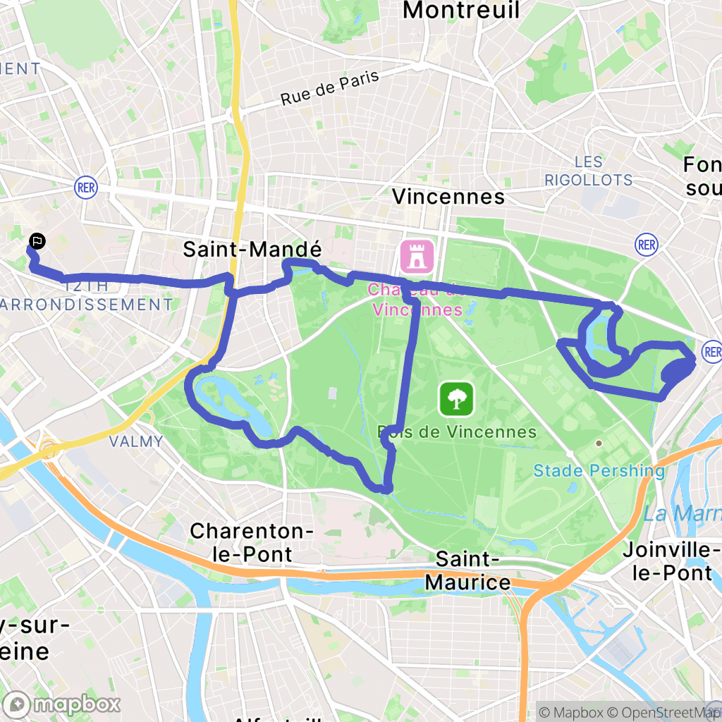 Paris : carte du parcours de randonnée - France