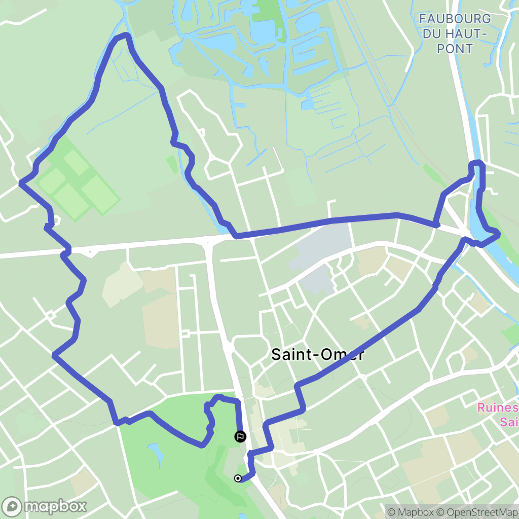 Saint-Omer : carte du parcours de randonnée - France