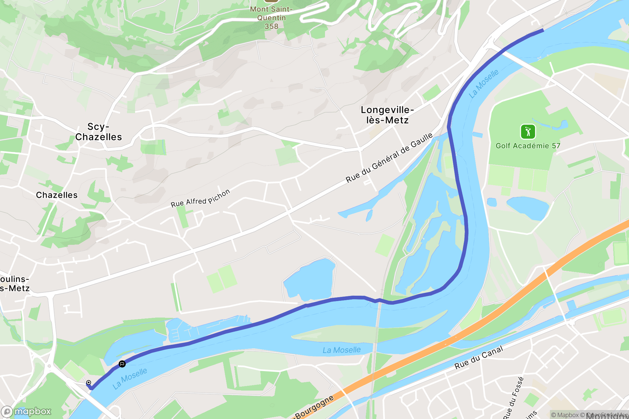 Moulins-lès-Metz : carte du parcours de randonnée - France