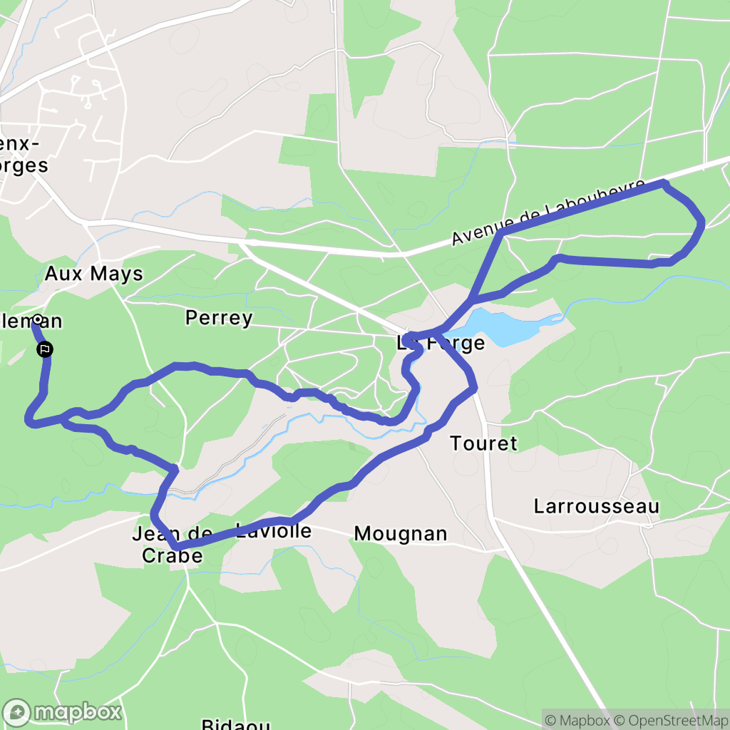 Pontenx-les-Forges : carte du parcours de randonnée - France