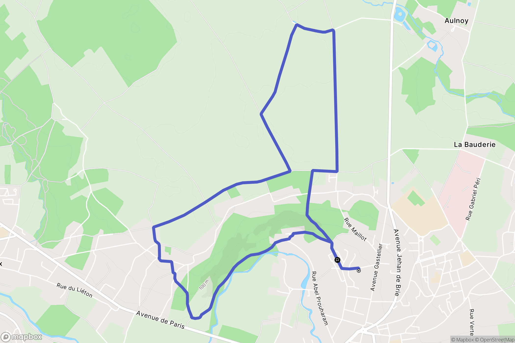Coulommiers : carte du parcours de randonnée - France