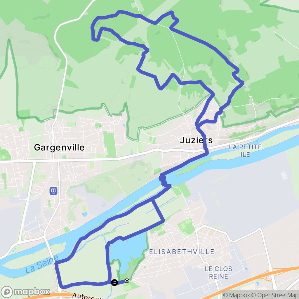 Épône : carte du parcours de randonnée - France