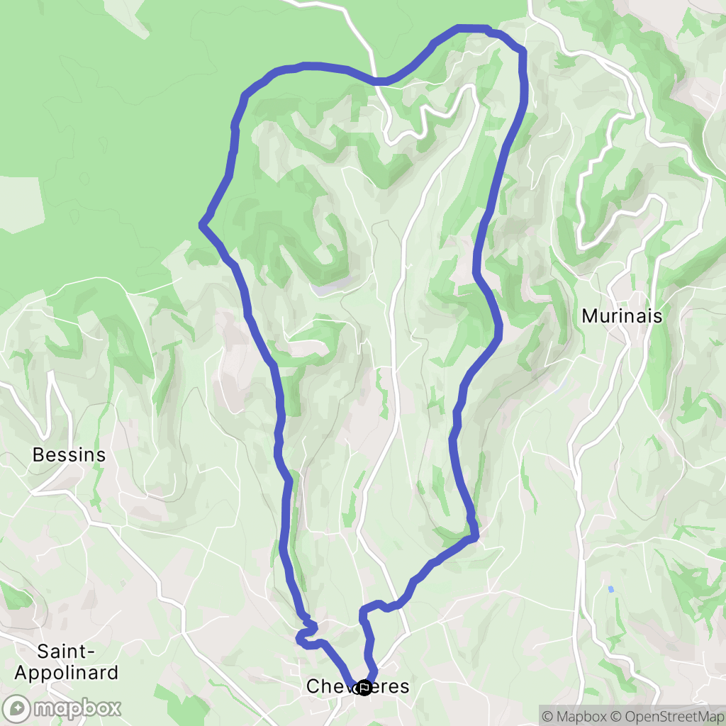 Chevrières : carte du parcours de randonnée - France