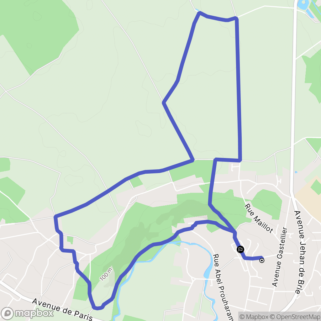 Coulommiers : carte du parcours de randonnée - France